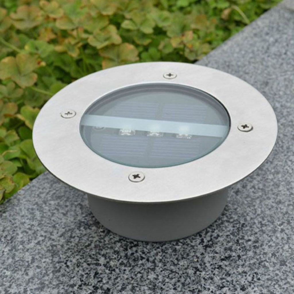LED Solar Ground Light IP65 Waterproof Dark Sensing Auto On Off Decorative Floor Light for Yard Landscape Warm Light