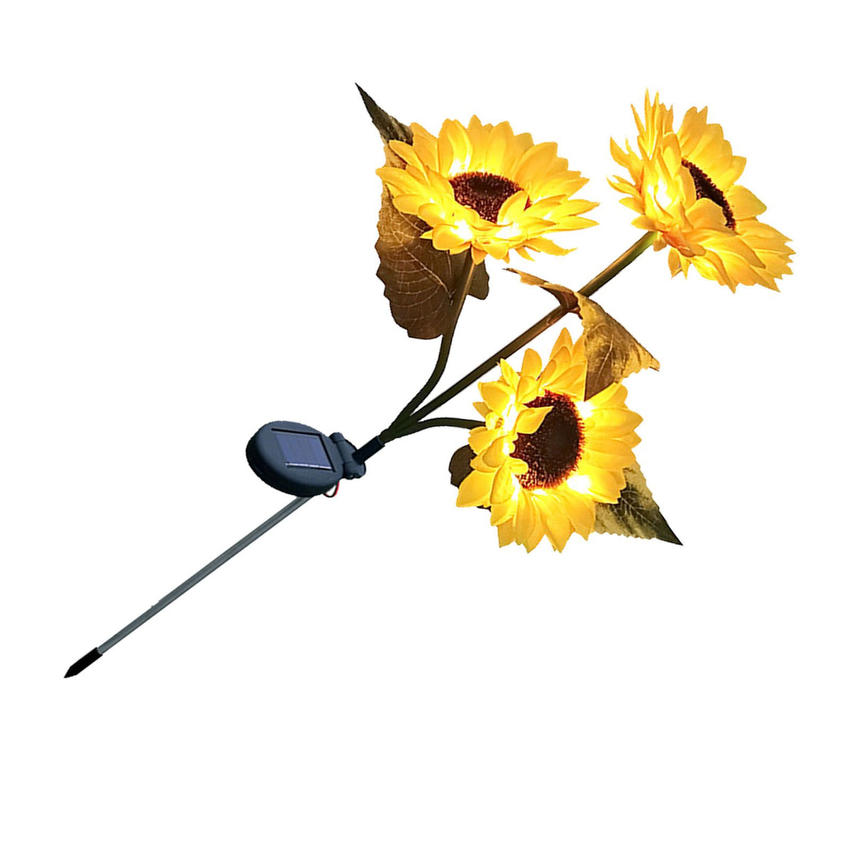 Solar Sunflower Light 24 LEDs Warm White IP55 Waterproof Outdoor Decorative Flower Light for Garden Courtyard