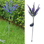 Solar Garden Light LED Decorative Lavender Shaped IP55 Waterproof Flower Lamp for Outdoor Yard Lawn