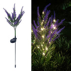 Solar Garden Light LED Decorative Lavender Shaped IP55 Waterproof Flower Lamp for Outdoor Yard Lawn