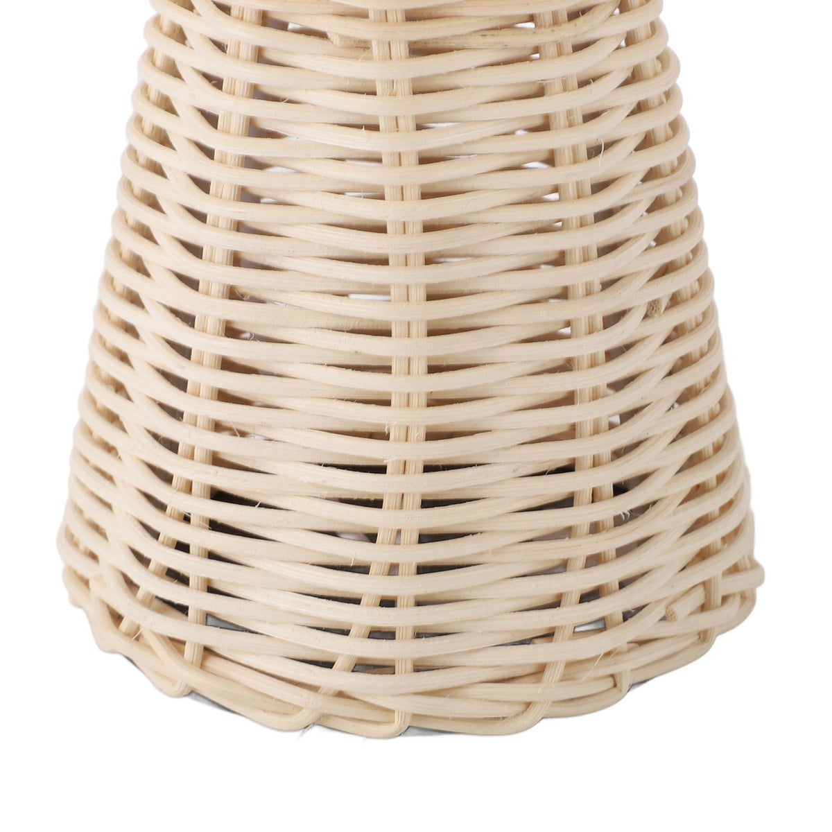 Pleated Table Lamp with Remote Control Modern Beige Fabric Shade Rattan Base Nightstand Lamp for Bedside Living Room Home Office Decor