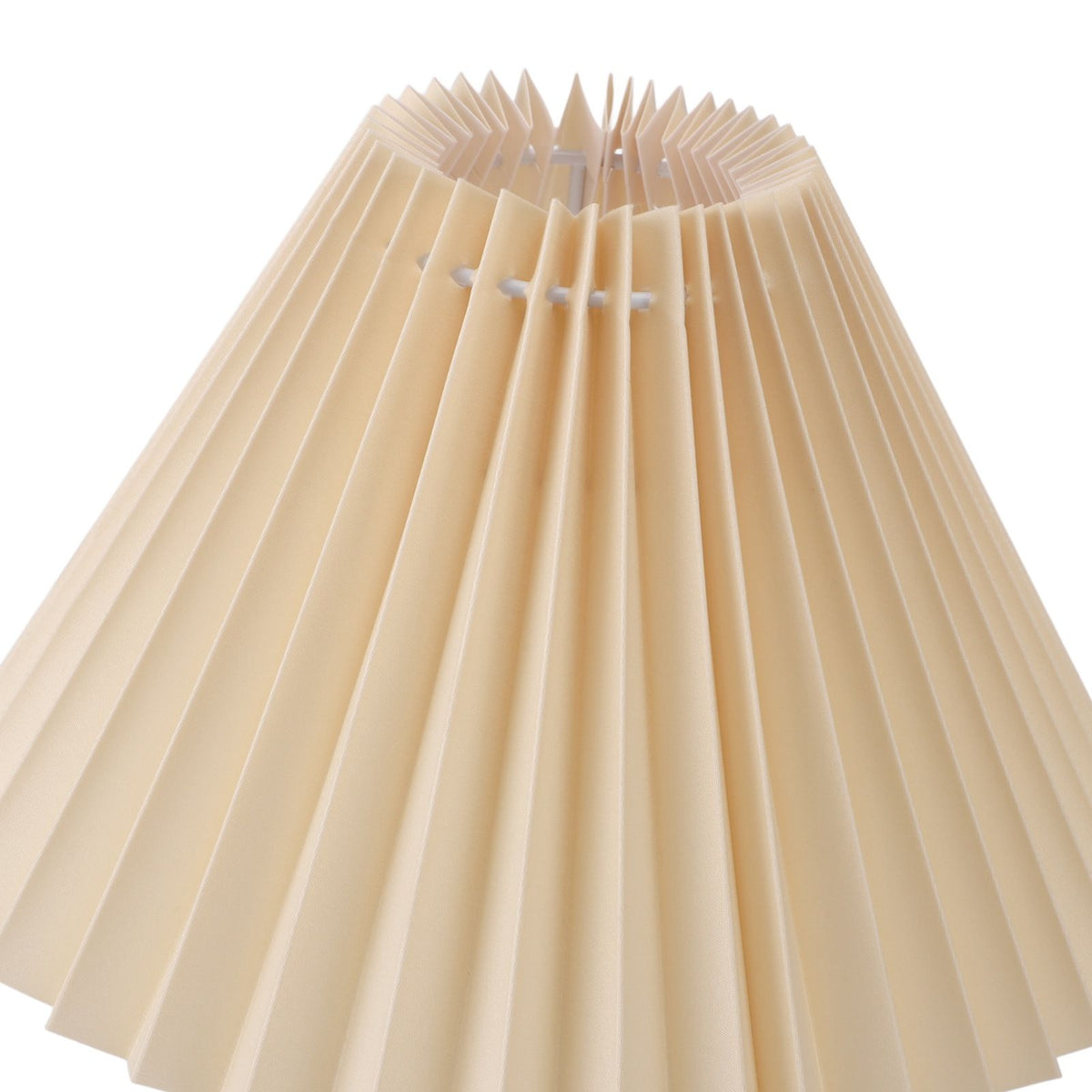 Pleated Table Lamp with Remote Control Modern Beige Fabric Shade Rattan Base Nightstand Lamp for Bedside Living Room Home Office Decor