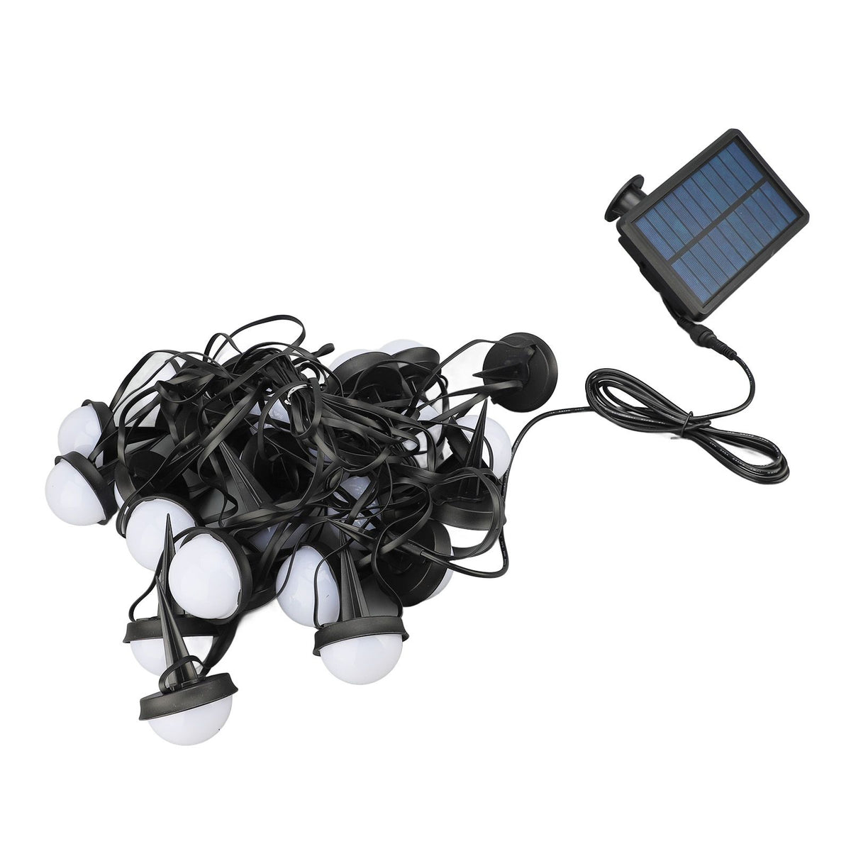Ground String Light 25 RGB Bulbs IP66 Waterproof APP Bluetooth 2.4G Remote Control Solar Powered Outdoor Ground Light
