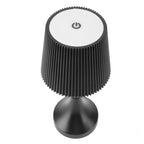 LED Cordless Table Lamp Iron Plastic Pleated Touch Control Stepless Dimmable USB Rechargeable Nightstand Lamp for Bedroom Office Bar Black