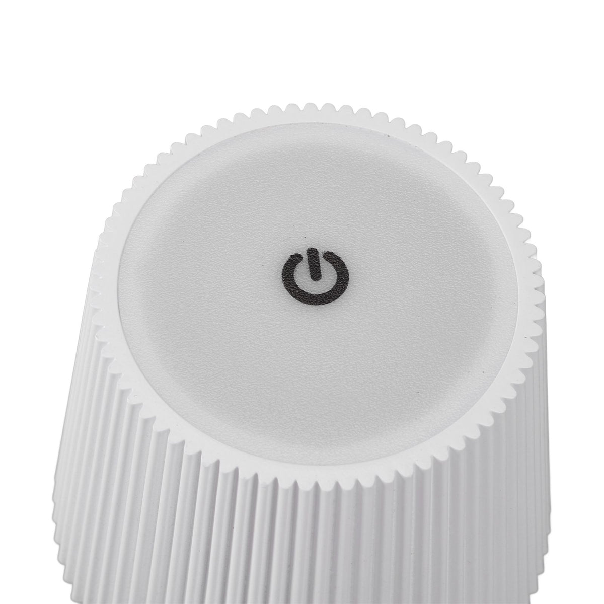 LED Cordless Table Lamp Iron Plastic Pleated Touch Control Stepless Dimmable USB Rechargeable Nightstand Lamp for Bedroom Office Bar White