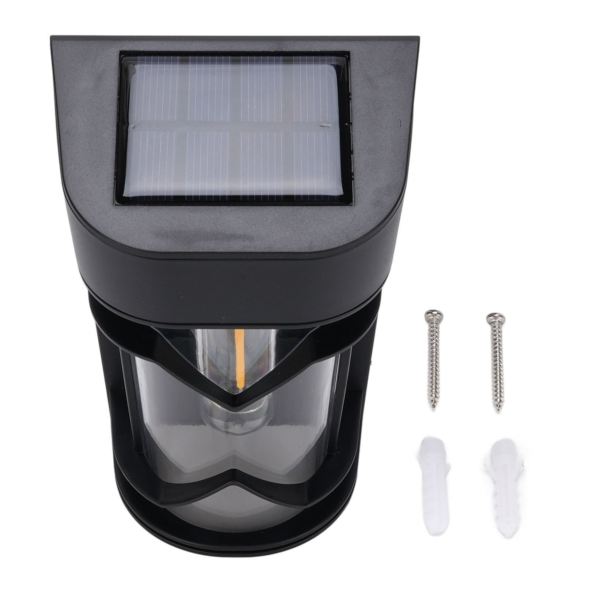 Solar Wall Light Dusk to Dawn Outdoor Solar Light IP65 Solar Wall Sconce for Outdoor Patio Fence Yard Garage Warm Light
