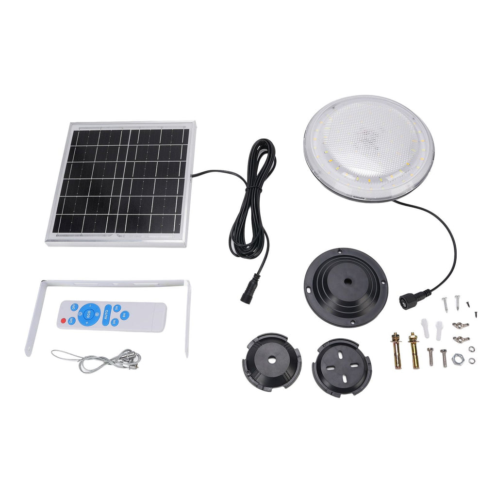 Solar Ceiling Light 3 Color Dimmable IP65 Rain Proof Solar Shed Light with Remote Control for Indoor Outdoor