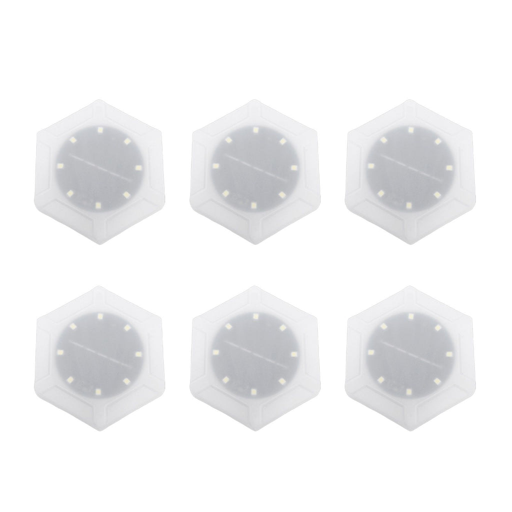 6pcs Hexagon Wall Lights Cordless Light Sensor Rain Proof Solar Powered LED Hexagon Wall Light Panels for Outdoor Balcony Courtyard Decor White Light