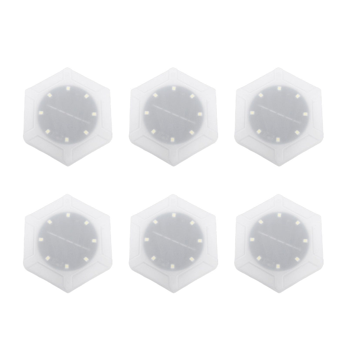 6pcs Hexagon Wall Lights Cordless Light Sensor Rain Proof Solar Powered LED Hexagon Wall Light Panels for Outdoor Balcony Courtyard Decor White Light