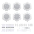 6pcs Hexagon Wall Lights Cordless Light Sensor Rain Proof Solar Powered LED Hexagon Wall Light Panels for Outdoor Balcony Courtyard Decor White Light