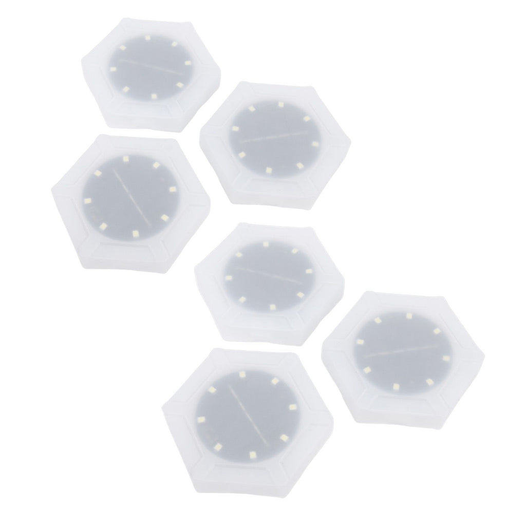 6pcs Hexagon Wall Lights Cordless Light Sensor Rain Proof Solar Powered LED Hexagon Wall Light Panels for Outdoor Balcony Courtyard Decor White Light