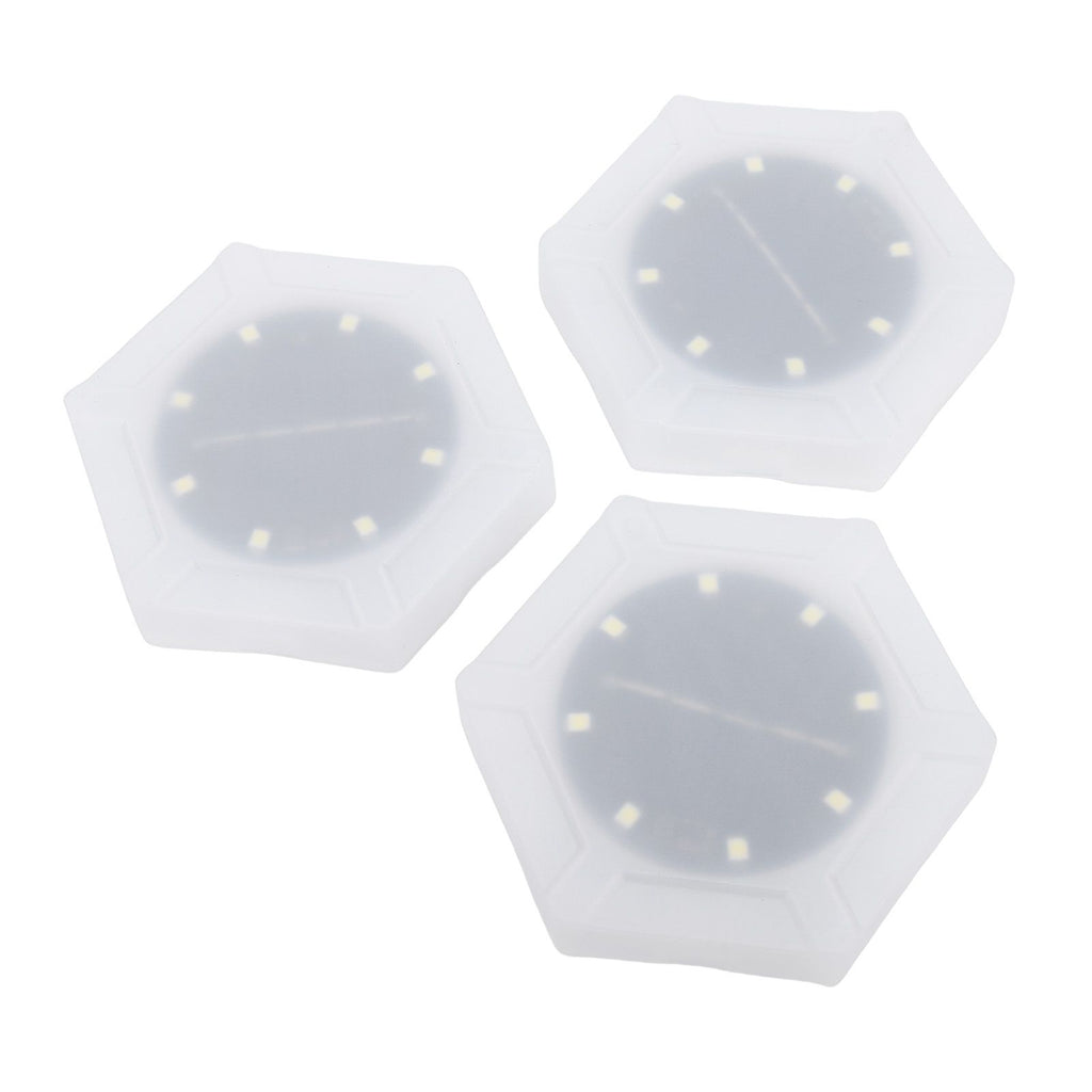 6pcs Hexagon Wall Lights Cordless Light Sensor Rain Proof Solar Powered LED Hexagon Wall Light Panels for Outdoor Balcony Courtyard Decor White Light