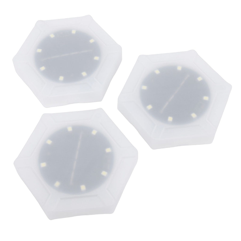 6pcs Hexagon Wall Lights Cordless Light Sensor Rain Proof Solar Powered LED Hexagon Wall Light Panels for Outdoor Balcony Courtyard Decor White Light