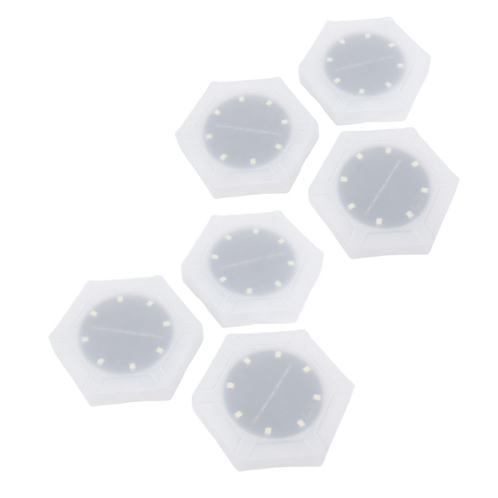 6pcs Hexagon Wall Lights Cordless Light Sensor Rain Proof Solar Powered LED Hexagon Wall Light Panels for Outdoor Balcony Courtyard Decor Warm Light