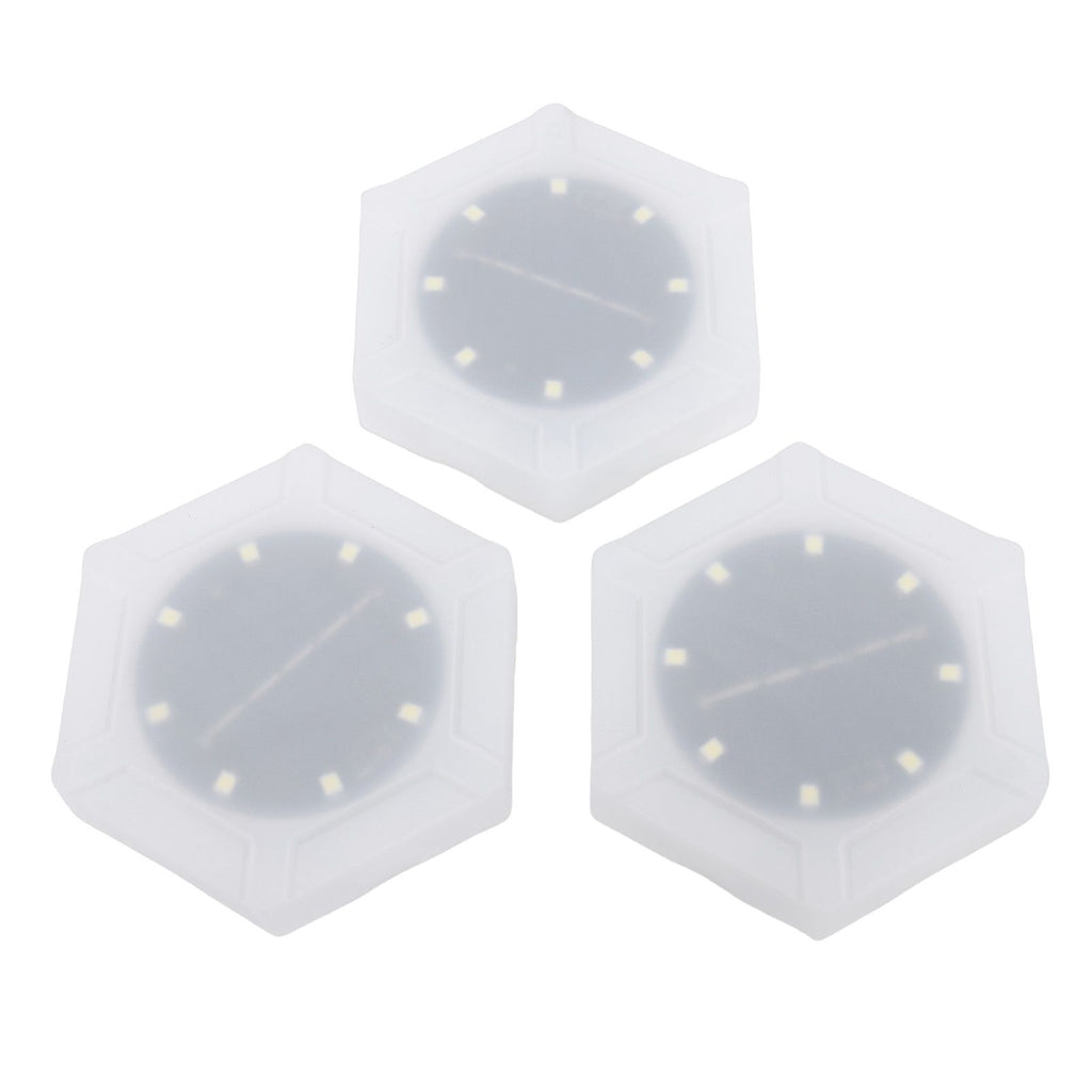 6pcs Hexagon Wall Lights Cordless Light Sensor Rain Proof Solar Powered LED Hexagon Wall Light Panels for Outdoor Balcony Courtyard Decor Warm Light