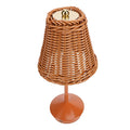 Boho Rattan Table Lamp LED Rechargeable Reading Light 3 Color Touch Control Dimmable Bedside Lamp for Living Room Bedroom Office Home Outdoor