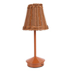 Boho Rattan Table Lamp LED Rechargeable Reading Light 3 Color Touch Control Dimmable Bedside Lamp for Living Room Bedroom Office Home Outdoor