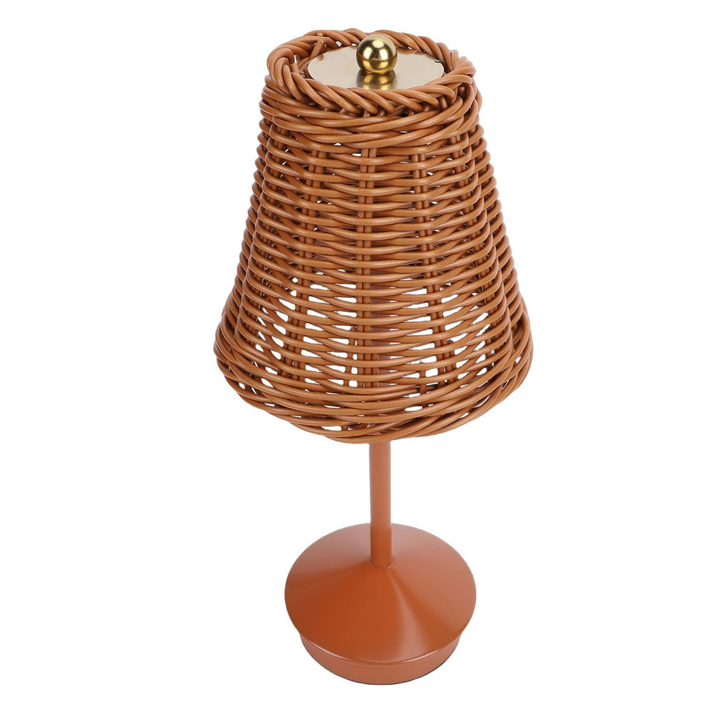 Boho Rattan Table Lamp LED Rechargeable Reading Light 3 Color Touch Control Dimmable Bedside Lamp for Living Room Bedroom Office Home Outdoor