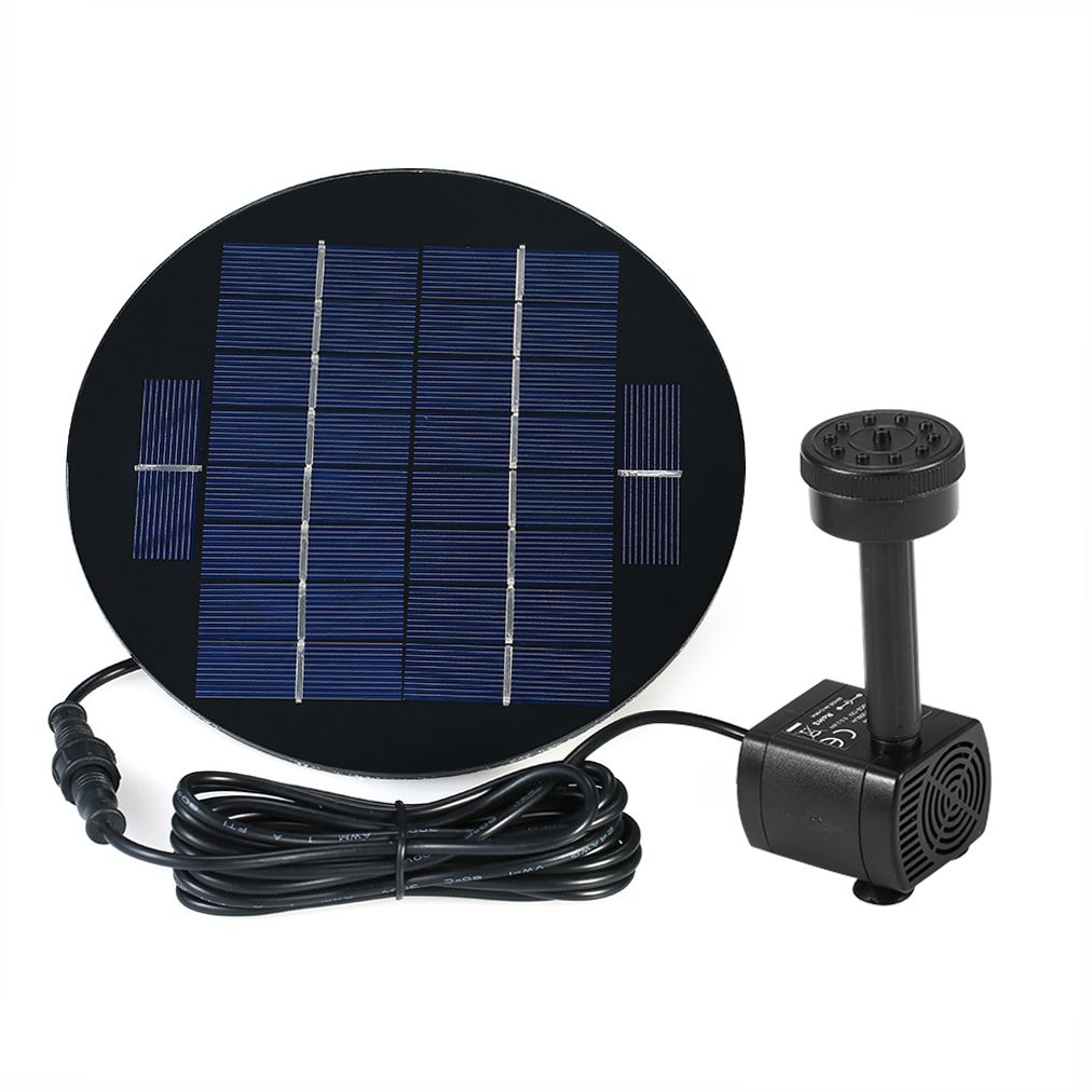 9V 3.5W Solar Panel Solar Powered Fountain Submersible Brushless Water Pump Kit for Bird Bath Pond Pull 200L/H 150cm Lift