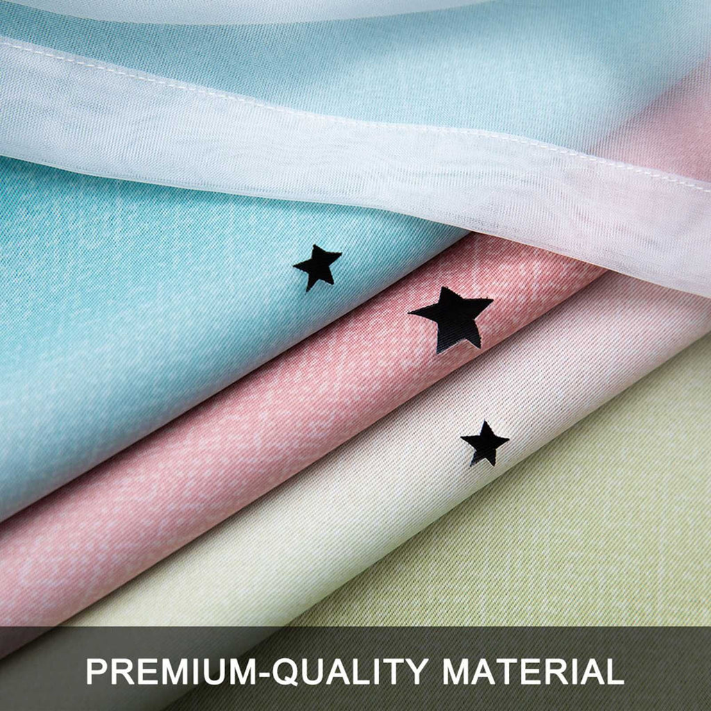 Star Curtains Stars Blackout Curtains for Kids Girls Bedroom Living Room Colorful Double Layer Star Window Curtains, 2 Panels (53''W x 108''L，Purple)