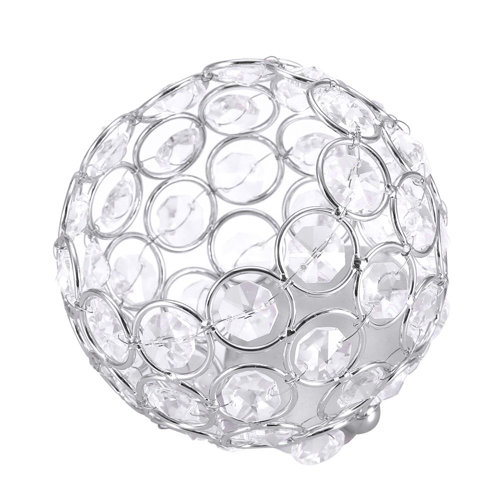 Crystal Tea Light Candle Holders Wedding Decor Table Centerpieces (Silver Diameter 10cm)