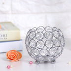 Crystal Tea Light Candle Holders Wedding Decor Table Centerpieces (Silver Diameter 10cm)