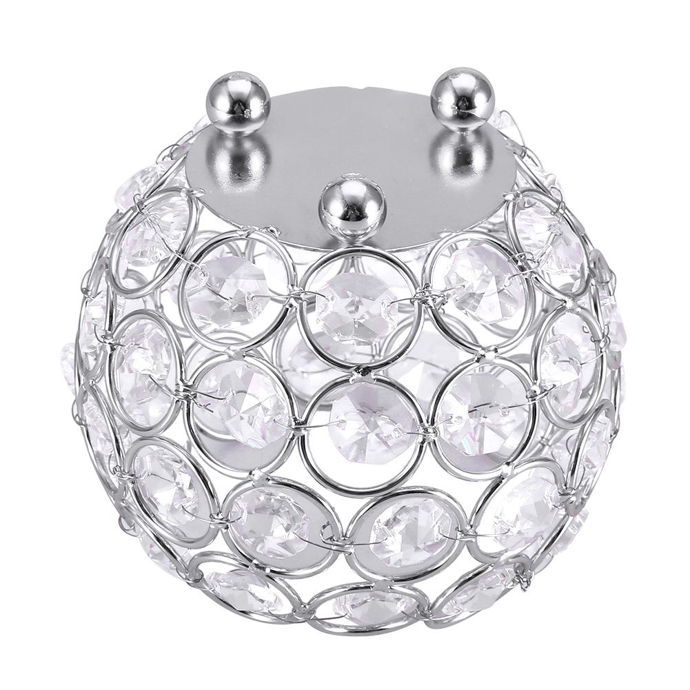 Crystal Tea Light Candle Holders Wedding Decor Table Centerpieces (Silver Diameter 10cm)