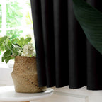 2pcs Set Black Durable Thickened Mildew proof Lightproof Curtain Household(5#)