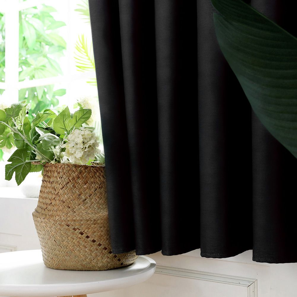 2pcs Set Black Durable Thickened Mildew proof Lightproof Curtain Household(5#)