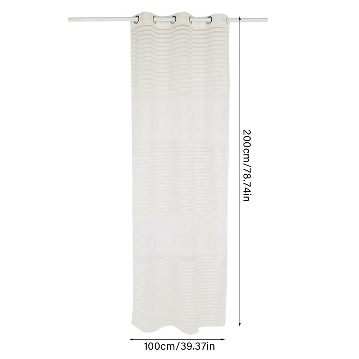 Semi Sheer Window Curtain Bedroom Balcony Drape Curtain Window Treatment (Grommet 100*200CM)