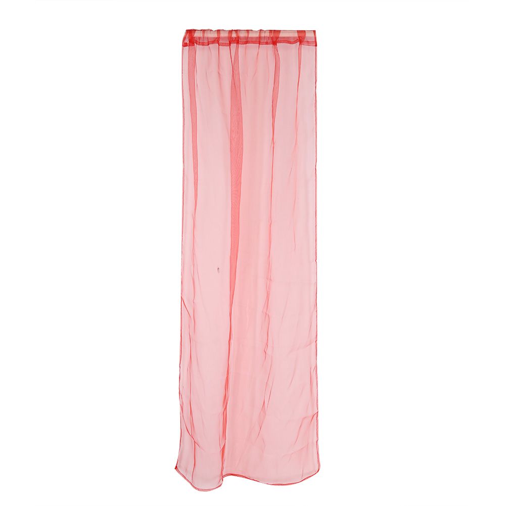 Sheer Rod Pocket Window Curtain Bedroom Balcony Drape Curtain Window Treatment (Red)
