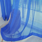 Sheer Rod Pocket Window Curtain Bedroom Balcony Drape Curtain Window Treatment (Dark Blue)