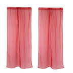 Sheer Window Curtain Bedroom Balcony Drape Curtain Window Treatment (Red)