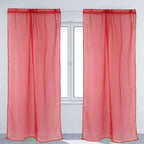 Sheer Window Curtain Bedroom Balcony Drape Curtain Window Treatment (Red)