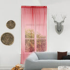 Sheer Window Curtain Bedroom Balcony Drape Curtain Window Treatment (Red)