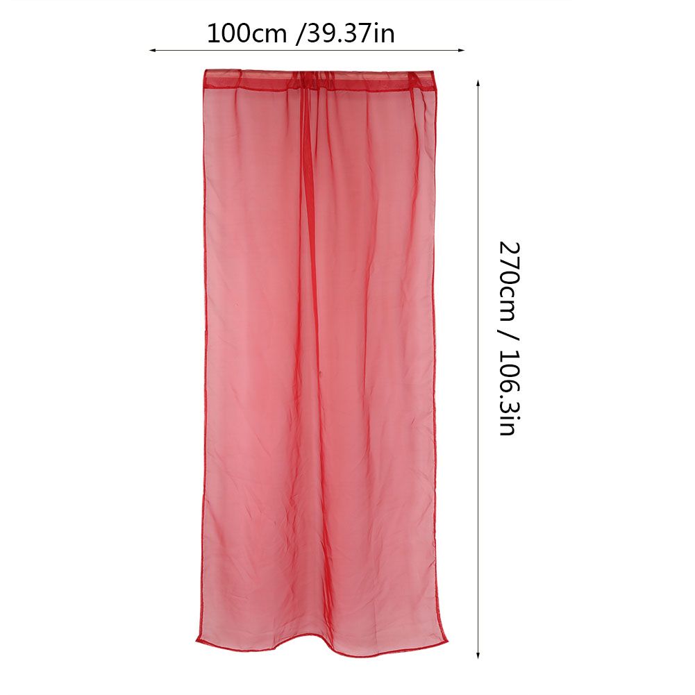 Sheer Window Curtain Bedroom Balcony Drape Curtain Window Treatment (Red)