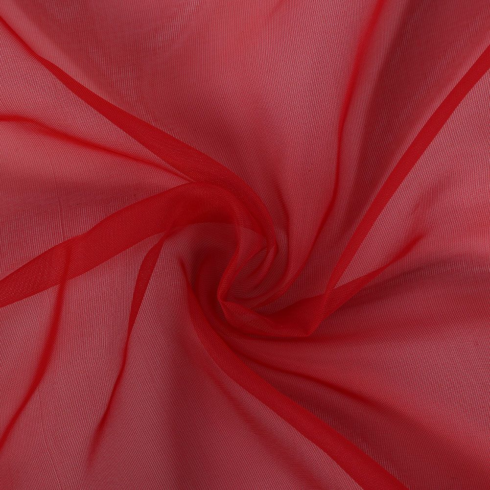 Sheer Window Curtain Bedroom Balcony Drape Curtain Window Treatment (Red)