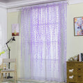 Sheer Window Rod Pocket Curtain Bedroom Balcony Drape Curtain Window Treatment(Purple)