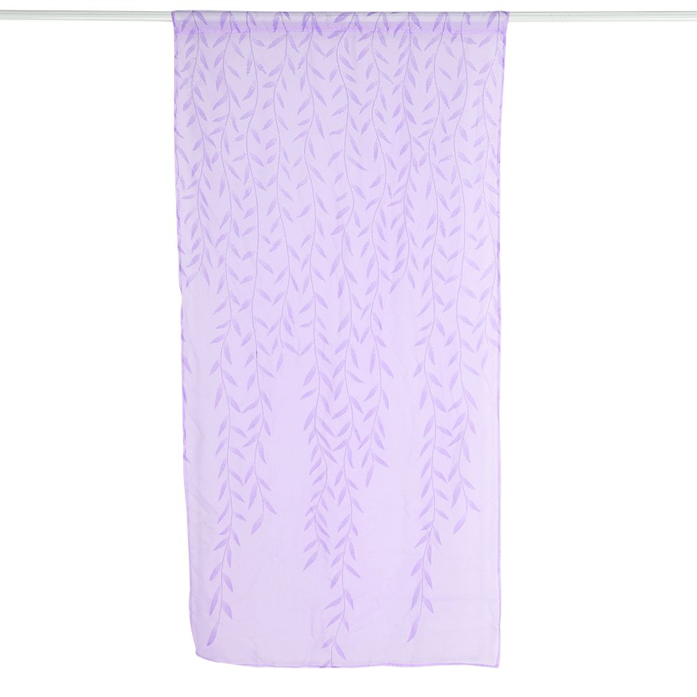 Sheer Window Rod Pocket Curtain Bedroom Balcony Drape Curtain Window Treatment(Purple)
