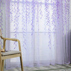 Sheer Window Rod Pocket Curtain Bedroom Balcony Drape Curtain Window Treatment(Purple)
