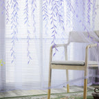 Sheer Window Rod Pocket Curtain Bedroom Balcony Drape Curtain Window Treatment(Purple)