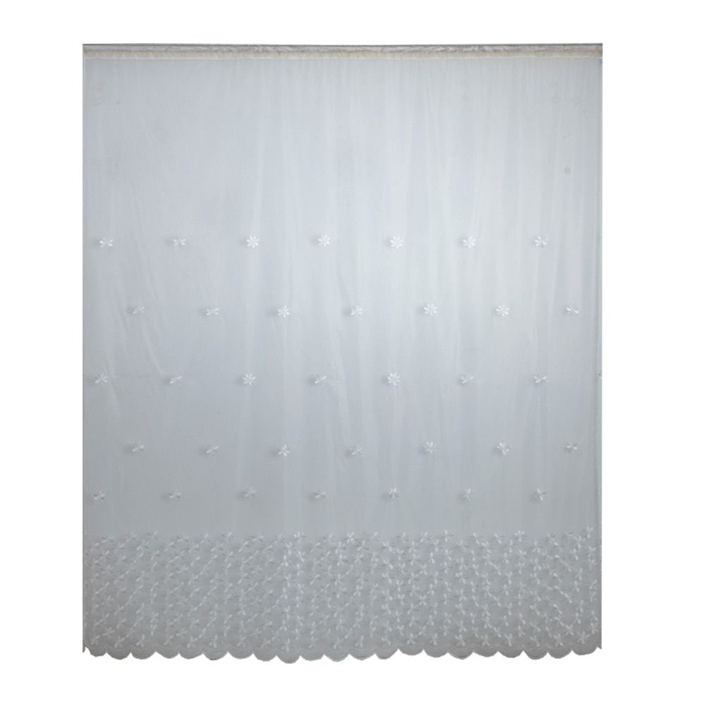 Polyester Window Curtain Valances Voile Bedroom Living Room Decor (White)