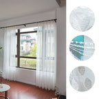 Polyester Window Curtain Valances Voile Bedroom Living Room Decor (White)