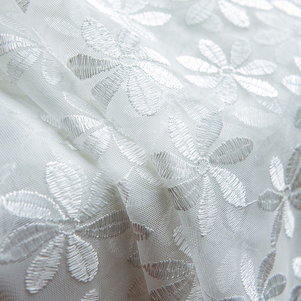 Polyester Window Curtain Valances Voile Bedroom Living Room Decor (White)