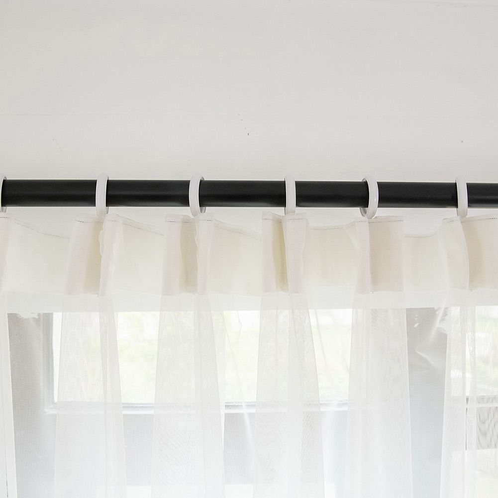 Polyester Window Curtain Valances Voile Bedroom Living Room Decor (White)