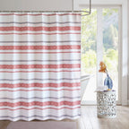 Polyester Striped Painting Shower Bath Curtain Waterproof Bathroom Curtain (S)