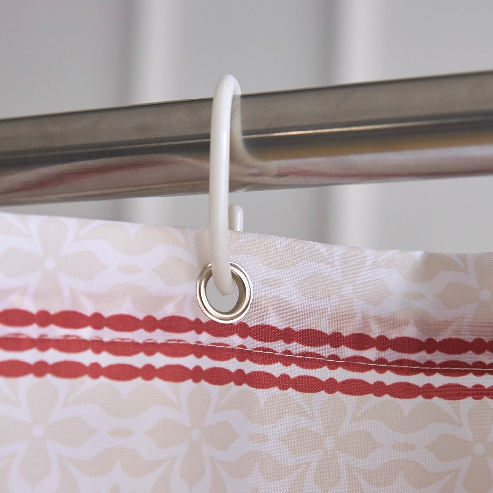Polyester Striped Painting Shower Bath Curtain Waterproof Bathroom Curtain (S)