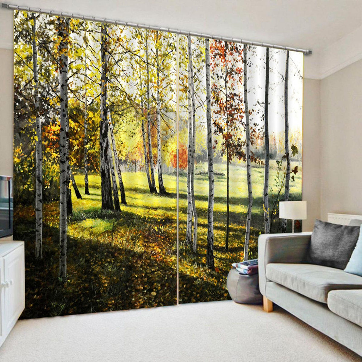 Modern Living Room Bedroom High Quality Window Full Shade Printing Curtain (170*200cm)