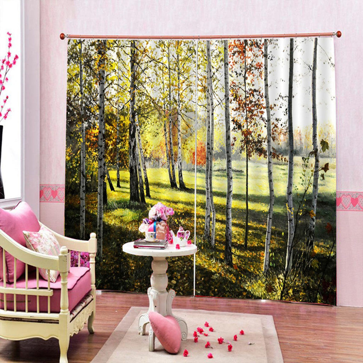 Modern Living Room Bedroom High Quality Window Full Shade Printing Curtain (170*200cm)