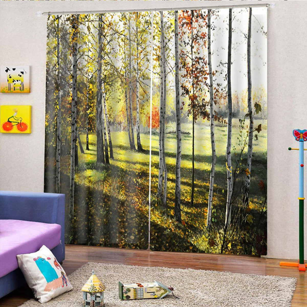 Modern Living Room Bedroom High Quality Window Full Shade Printing Curtain (170*200cm)